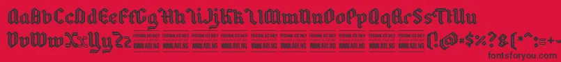 BackyardPersonal Font – Black Fonts on Red Background