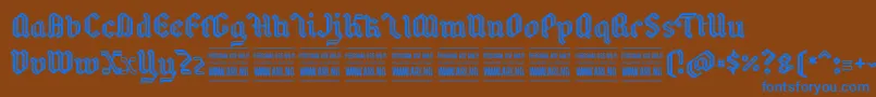 フォントBackyardPersonal – 茶色の背景に青い文字