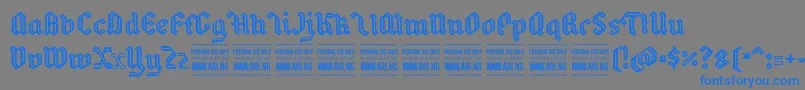 フォントBackyardPersonal – 灰色の背景に青い文字
