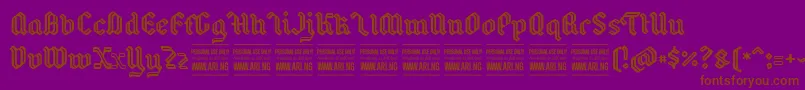 BackyardPersonal-fontti – ruskeat fontit violetilla taustalla