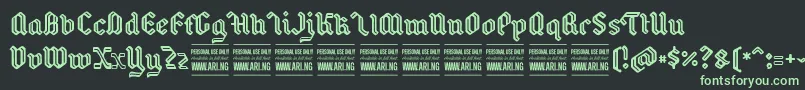 BackyardPersonal Font – Green Fonts on Black Background