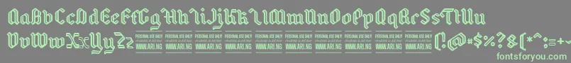 BackyardPersonal Font – Green Fonts on Gray Background