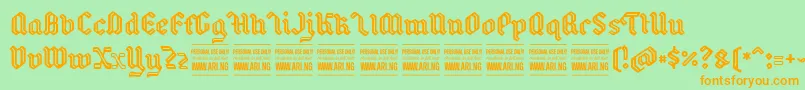 Шрифт BackyardPersonal – оранжевые шрифты на зелёном фоне