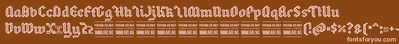 Шрифт BackyardPersonal – розовые шрифты на коричневом фоне