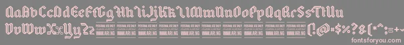 フォントBackyardPersonal – 灰色の背景にピンクのフォント
