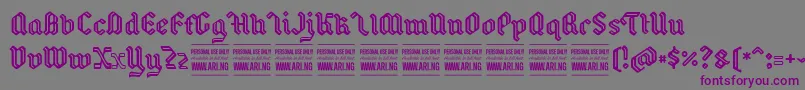BackyardPersonal Font – Purple Fonts on Gray Background