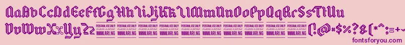 BackyardPersonal-fontti – violetit fontit vaaleanpunaisella taustalla