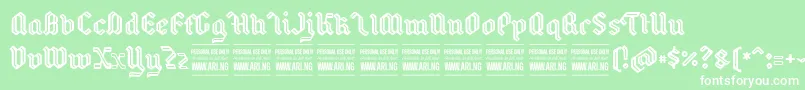 BackyardPersonal Font – White Fonts on Green Background