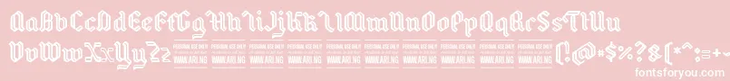 BackyardPersonal-fontti – valkoiset fontit vaaleanpunaisella taustalla