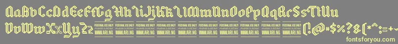 BackyardPersonal-fontti – keltaiset fontit harmaalla taustalla