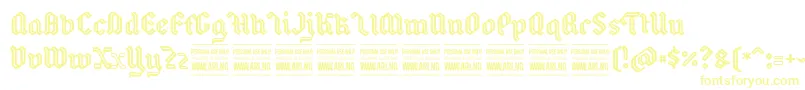 BackyardPersonal-fontti – keltaiset fontit valkoisella taustalla