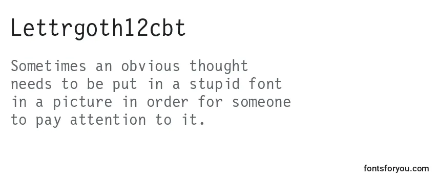 Review of the Lettrgoth12cbt Font