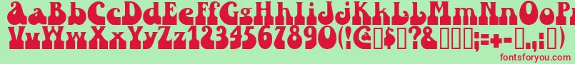 Sandcastles Font – Red Fonts on Green Background