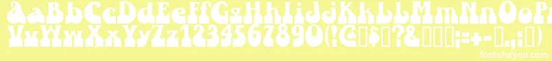 Sandcastles Font – White Fonts on Yellow Background