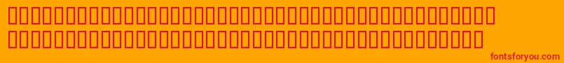 フォントBlocRegular – オレンジの背景に赤い文字