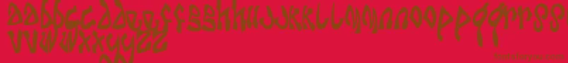 Dabomb Font – Brown Fonts on Red Background