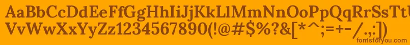 SumanaBold-fontti – ruskeat fontit oranssilla taustalla
