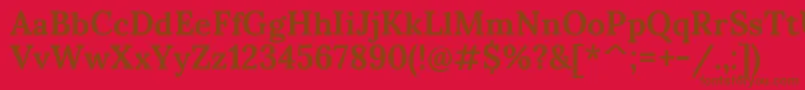 SumanaBold-fontti – ruskeat fontit punaisella taustalla