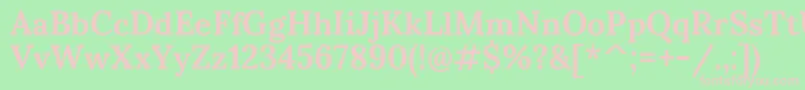 SumanaBold-fontti – vaaleanpunaiset fontit vihreällä taustalla