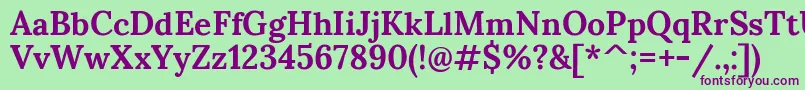 SumanaBold Font – Purple Fonts on Green Background