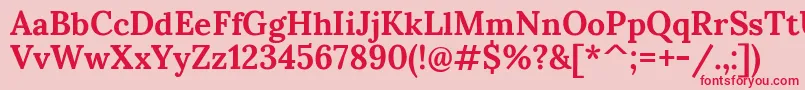 SumanaBold Font – Red Fonts on Pink Background