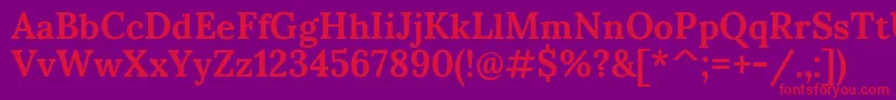 SumanaBold-fontti – punaiset fontit violetilla taustalla