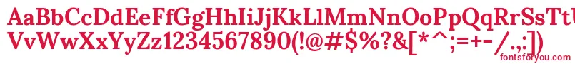 SumanaBold-fontti – punaiset fontit valkoisella taustalla