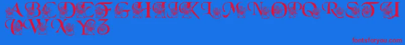 LmsLetterToMomPart2 Font – Red Fonts on Blue Background