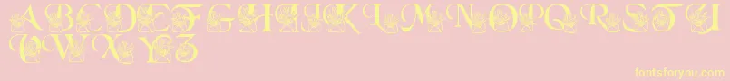 LmsLetterToMomPart2-Schriftart – Gelbe Schriften auf rosa Hintergrund