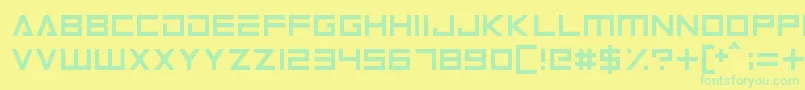 Android101 Font – Green Fonts on Yellow Background