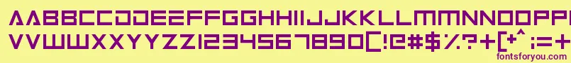 Android101 Font – Purple Fonts on Yellow Background