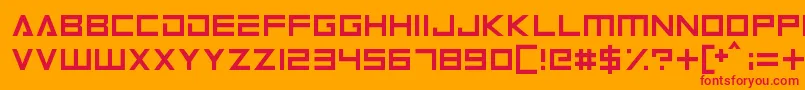 Android101 Font – Red Fonts on Orange Background