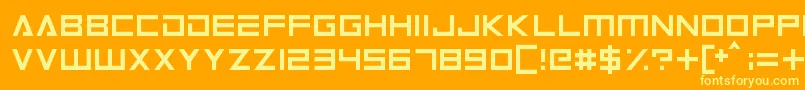 Android101 Font – Yellow Fonts on Orange Background