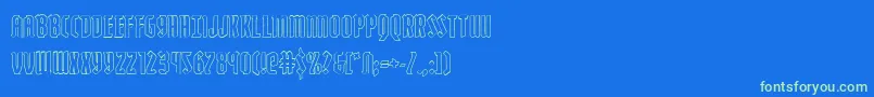 Zollernout Font – Green Fonts on Blue Background