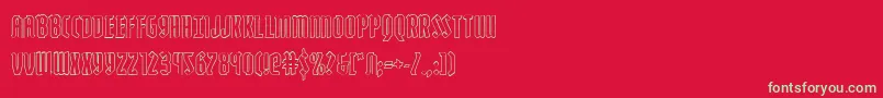 フォントZollernout – 赤い背景に緑の文字