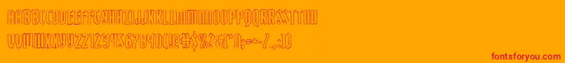 Zollernout-Schriftart – Rote Schriften auf orangefarbenem Hintergrund