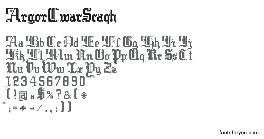 Schriftart ArgorCwarScaqh – Alphabet, Zahlen, spezielle Symbole