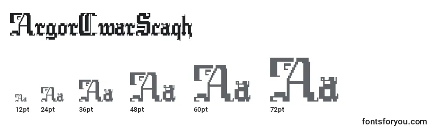 ArgorCwarScaqh Font Sizes
