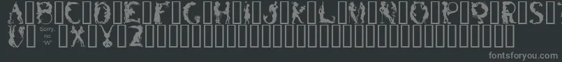 フォントBizarroMedium – 黒い背景に灰色の文字