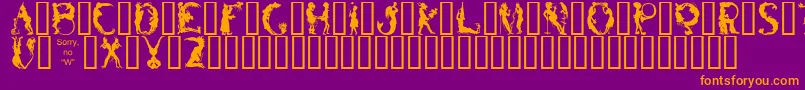 Czcionka BizarroMedium – pomarańczowe czcionki na fioletowym tle