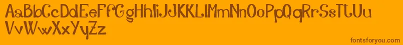 AdelfyFreeVersion-Schriftart – Braune Schriften auf orangefarbenem Hintergrund