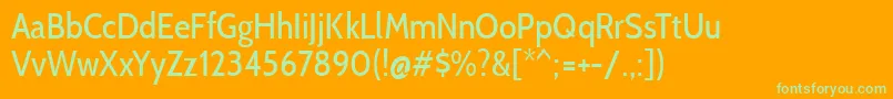 CabincondensedRegular Font – Green Fonts on Orange Background