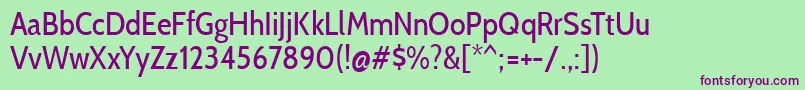 CabincondensedRegular Font – Purple Fonts on Green Background