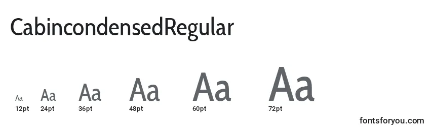 CabincondensedRegular Font Sizes