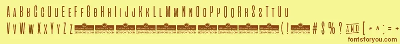 AlienscowsLightTrial Font – Brown Fonts on Yellow Background