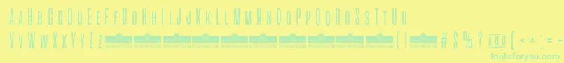 フォントAlienscowsLightTrial – 黄色い背景に緑の文字