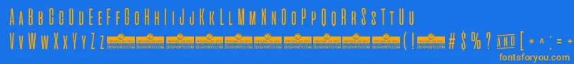 AlienscowsLightTrial Font – Orange Fonts on Blue Background