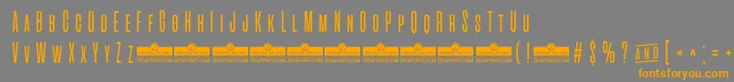 AlienscowsLightTrial Font – Orange Fonts on Gray Background