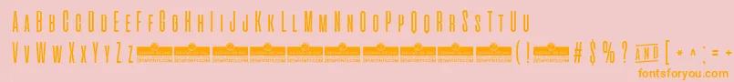 AlienscowsLightTrial Font – Orange Fonts on Pink Background