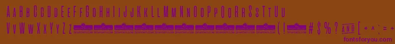 Fonte AlienscowsLightTrial – fontes roxas em um fundo marrom